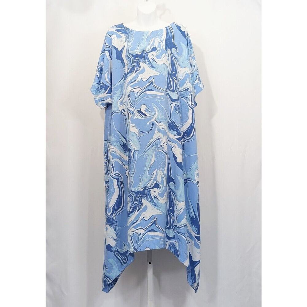 Chico's Blue Marble Print Maxi Dress